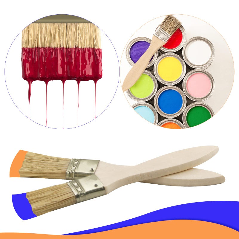 UPlama Paint and Chip Paint Brushes for Paint, Stains, Varnishes, Watercolor, Wood, Wall, Furniture-Brush Cleaner (48, 1 inch) - Image 4
